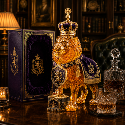 👑87th Anniversary Royal Lion Crown‑Style Whiskey Bottle, Collectible Decor Liquor Decanter