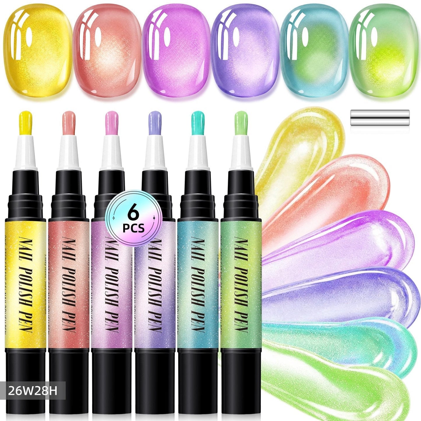 💅 6PCS One-Step Gel Nail Art Pen Set – Salon Beauty at Home