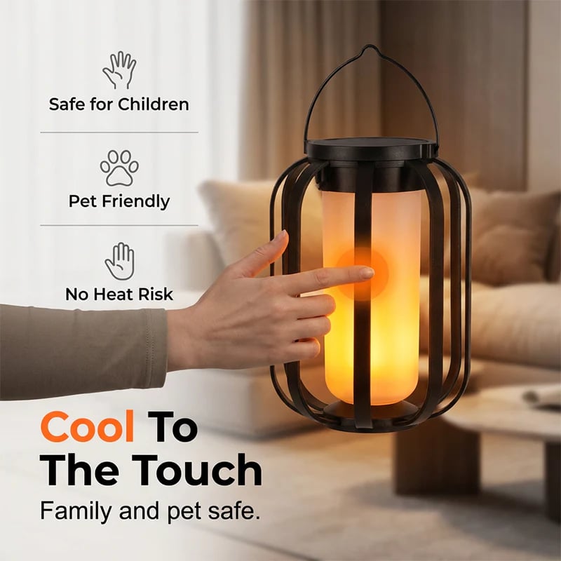 ☀️ Solar Flicker Flame Lantern - Waterproof & Automatic - Realistic warm light, perfect for patios, gardens or paths - no cable needed 🌙