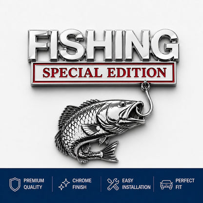 🎣 Fishing Special Edition Premium 3D Metal Vehicle Emblem Badge