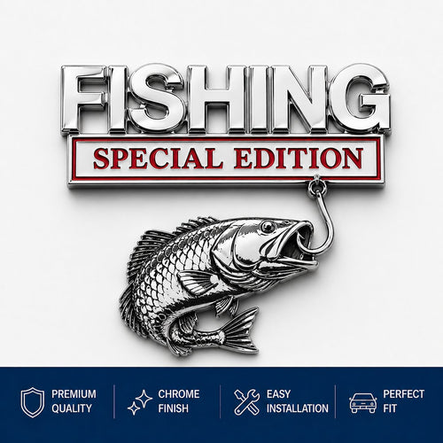🎣 Fishing Special Edition Premium 3D Metal Vehicle Emblem Badge
