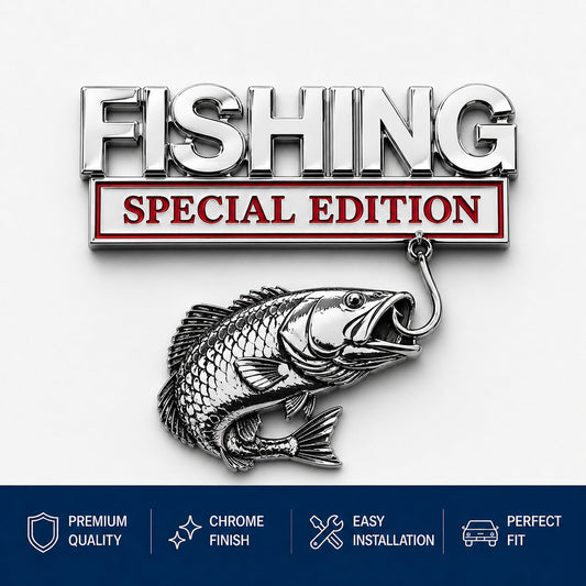🎣 Fishing Special Edition Premium 3D Metal Vehicle Emblem Badge