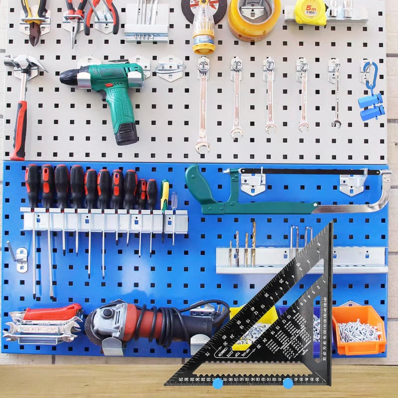 📐🔩Tall Stair Gauges for Framing Square – Hexagonal Stable Lock with Holder & Hook for Carpentry & Circular Saw