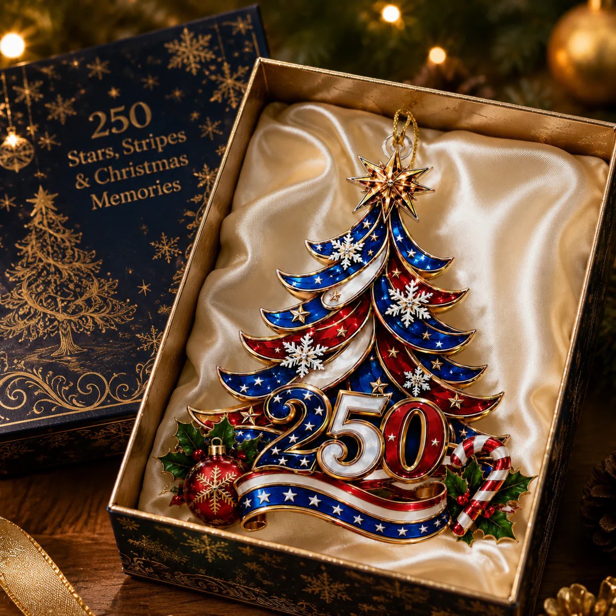 USA 250th Anniversary Christmas Ornament