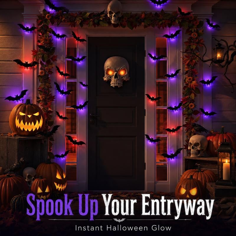 🔥Last Day 50% OFF 🦇Halloween 3D Bat LED Wall Light Decor