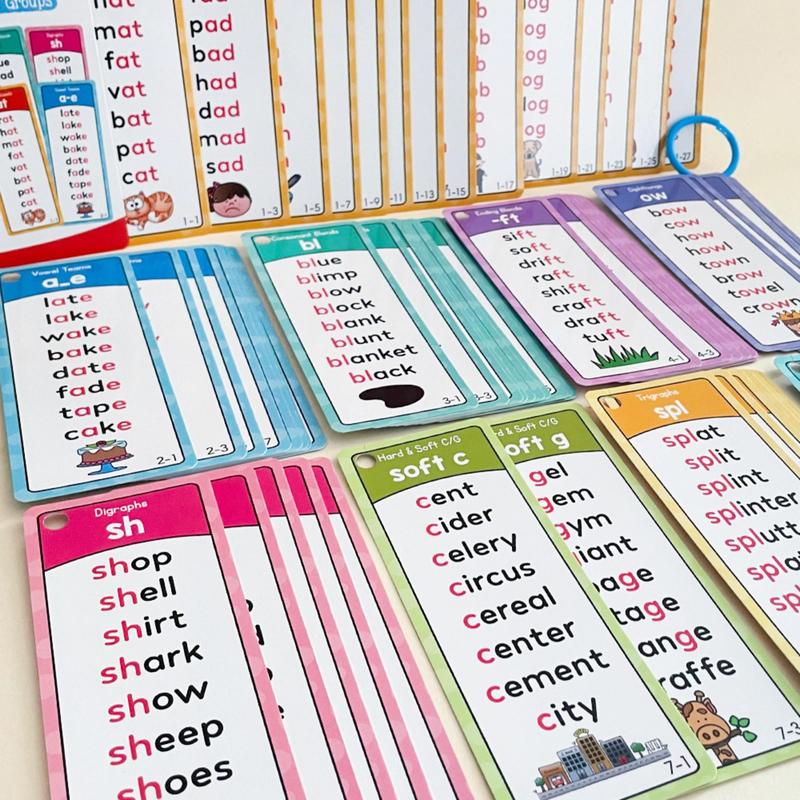🎁🔥Phonics Word Cards 117 Sound Groups 900+ Rhyming Words Preschool English Discovery Joy