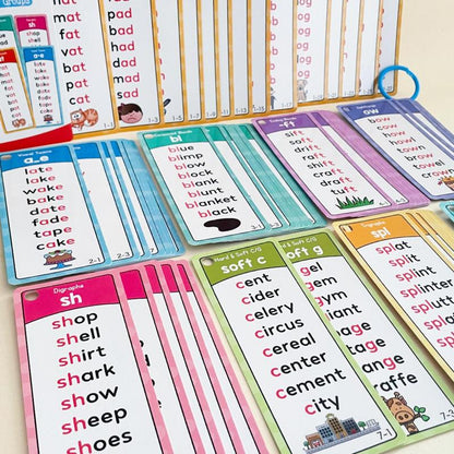 🎁🔥Phonics Word Cards 117 Sound Groups 900+ Rhyming Words Preschool English Discovery Joy