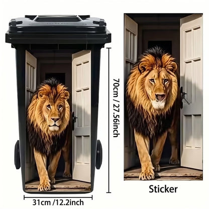 🐮 Highland Cow Floral Print Bin Sticker