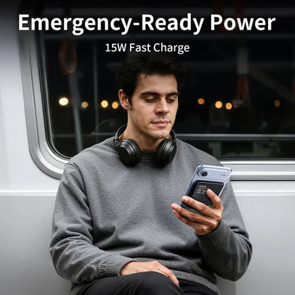 ⚡ 15W Magnetic Wireless Power Bank – Ultra-Slim 0.35" Portable Charger, 5000/10000mAh, MagSafe Compatible for iPhone, Aluminum Metallic Finish