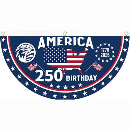 🔥49% OFF Today Only - America 250th Birthday Semicircular Flag Banner
