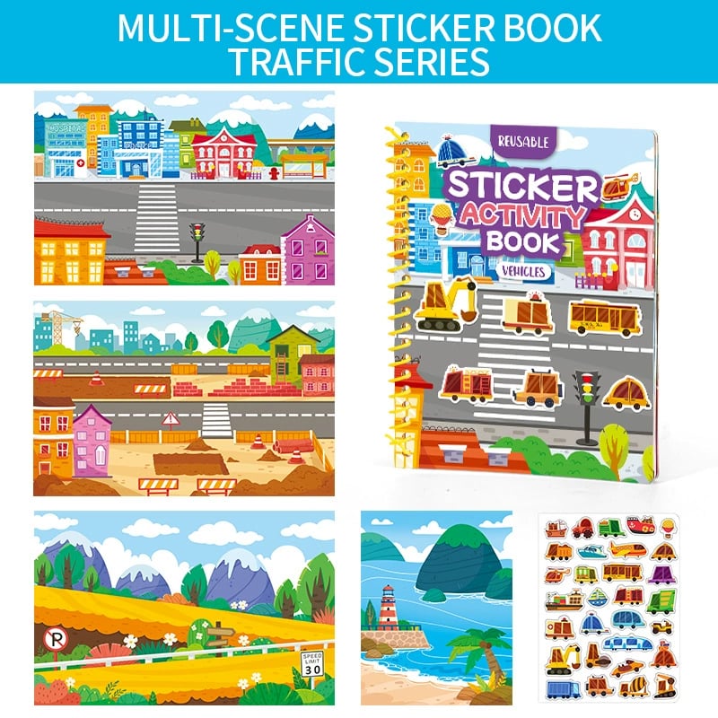 🌟 Reusable Jelly Sticker Activity Book for Kids