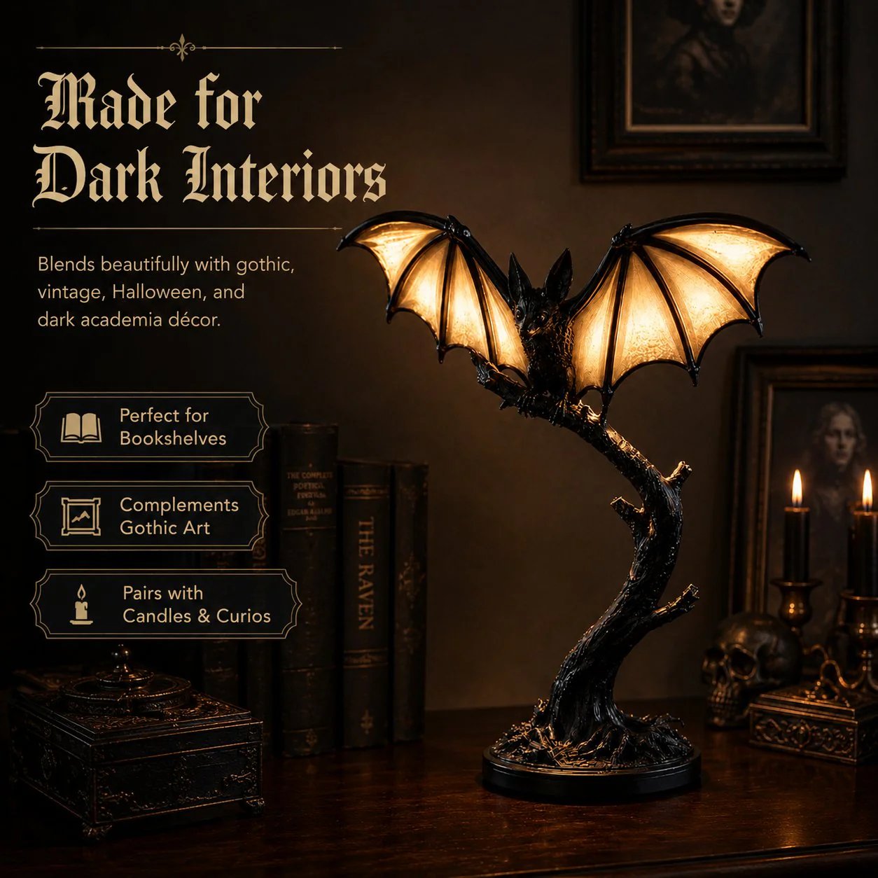 🦇✨ Halloween Glowing Magic Bat Table Lamp