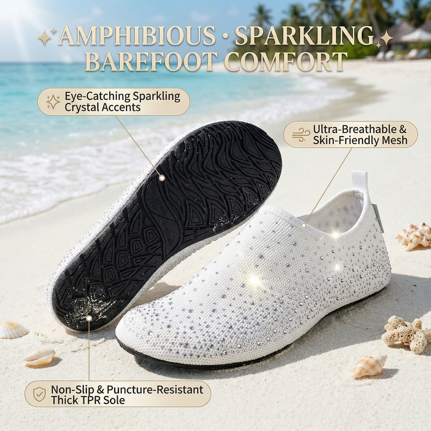 🎉49% OFF This Week Promotions🎉 Women's Barefoot Aqua Socks: All-in-One for Beach, Swim, Yoga & Home
