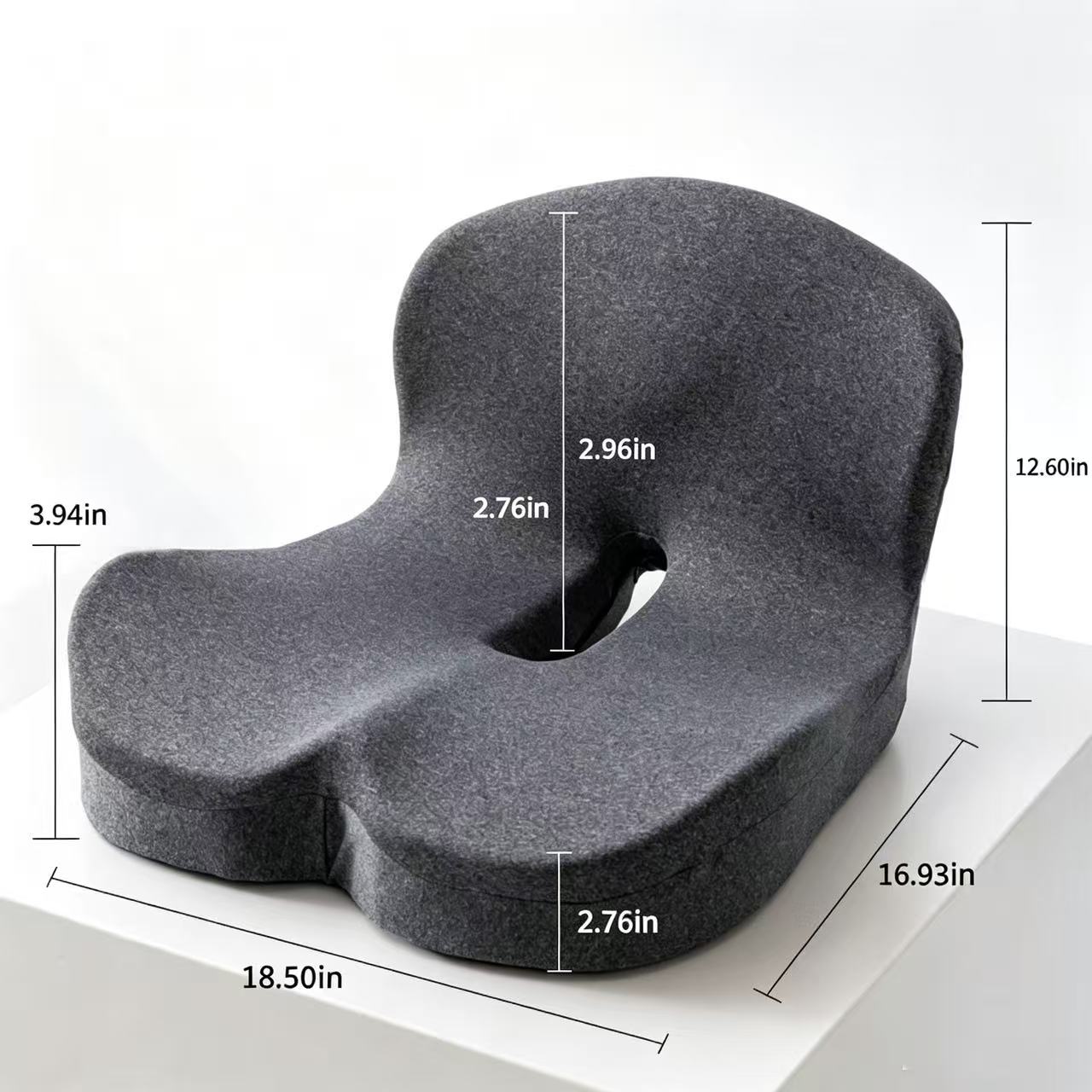 Ergonomic Memory Foam Seat & Back Cushion — Full Support for Tailbone, Coccyx & Lumbar Relief