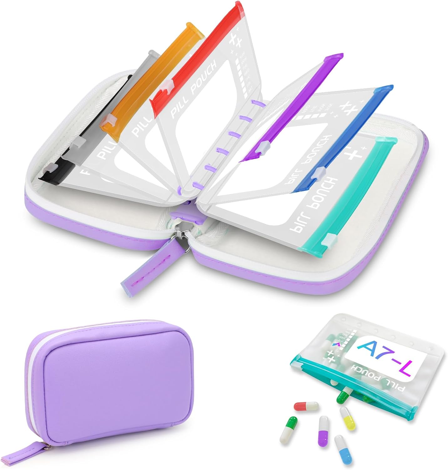 📌 Waterproof Pill Organizer-Large BPA-Free Weekly Medicine Organizer💊
