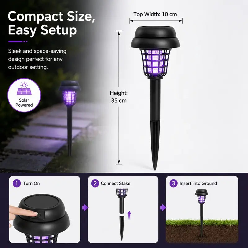 Solar Mosquito Killer Lamp | 3-in-1 Outdoor Light & Bug Zapper