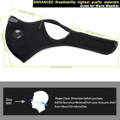 Reusable Carbon Filter Dust Mask – Built for Active Lifestyles