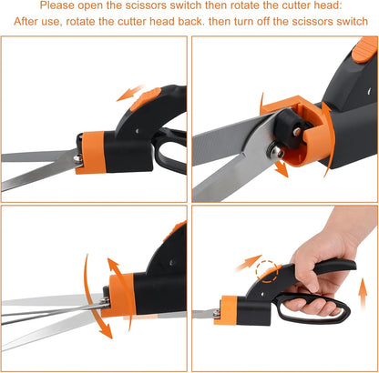 Grass Shears 360-Degree Swivel Blades, Ultra-Sharp Grass Cutter with 5’’ Stainless Steel Blades, Gardening Shears and Plant Cutting Scissors