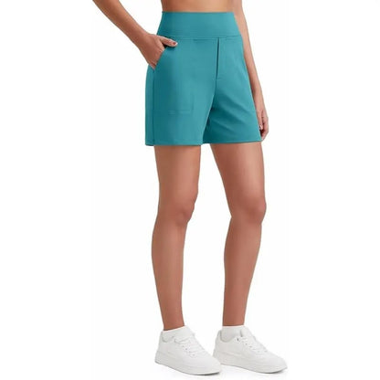 Women's High-Waisted Athletic Bermuda Shorts with Pockets – Running, Yoga, Summer Casual Activewear(Buy 2 Free Shipping)