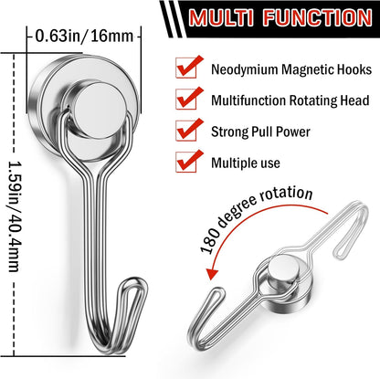 🔥Limited Time 49% Off✨2026 Upgrade Swivel Swing Magnetic Hooks 30LBS