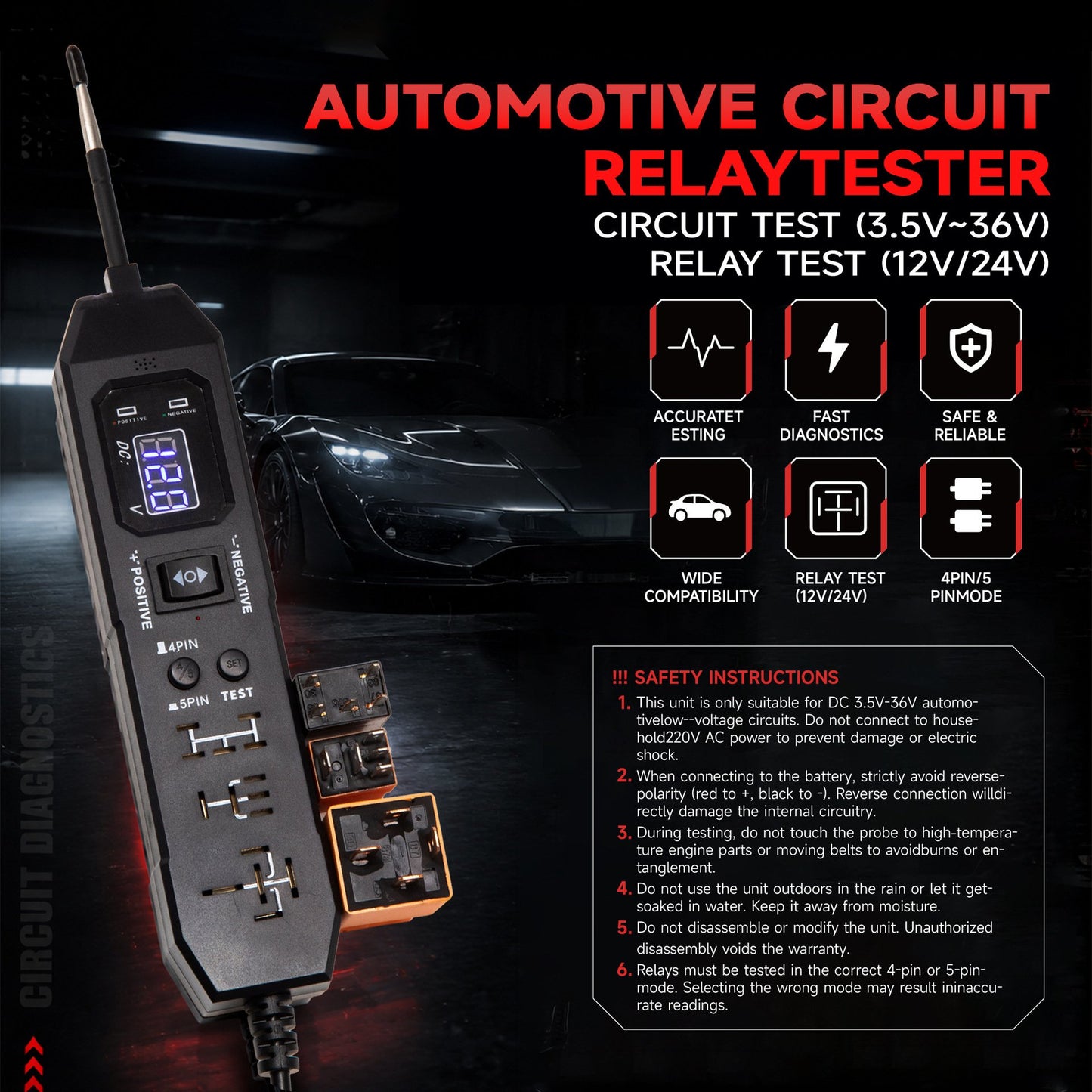 2 in 1 Power Circuit Probe Tester