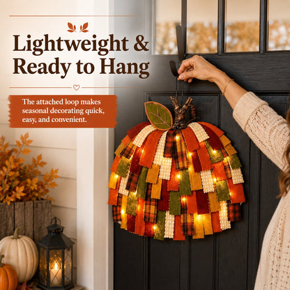Handmade Patchwork Pumpkin Door Hanger