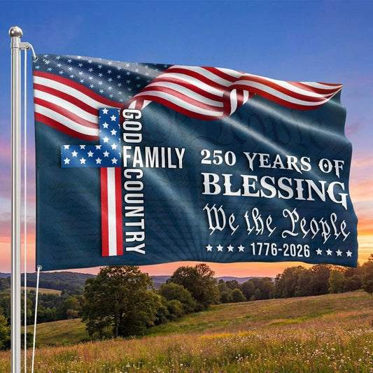 We The People 250 Blessing 1776 2026 American Grommet Flag for Decor