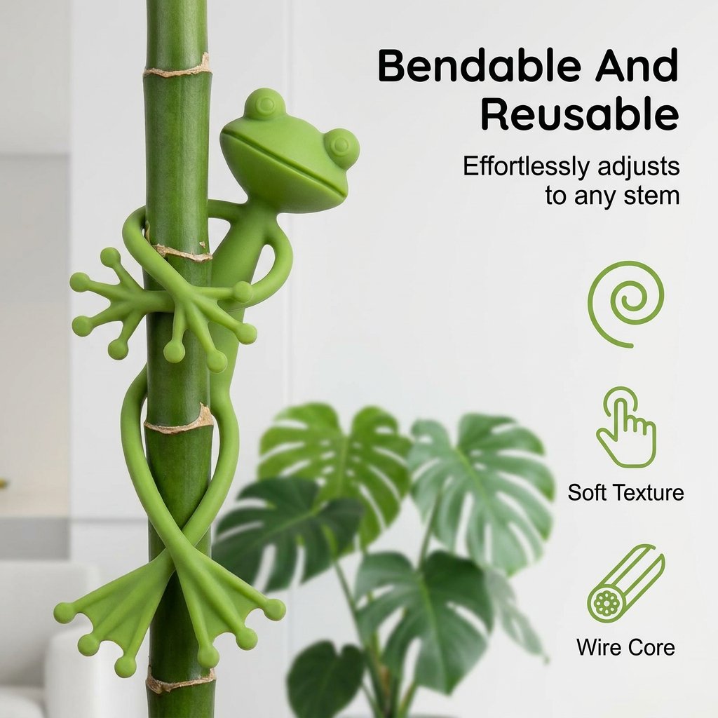 Frog Plant Stand Clips 🐸🌿 Support Climbing Plants Indoors Outdoors Stable Growth