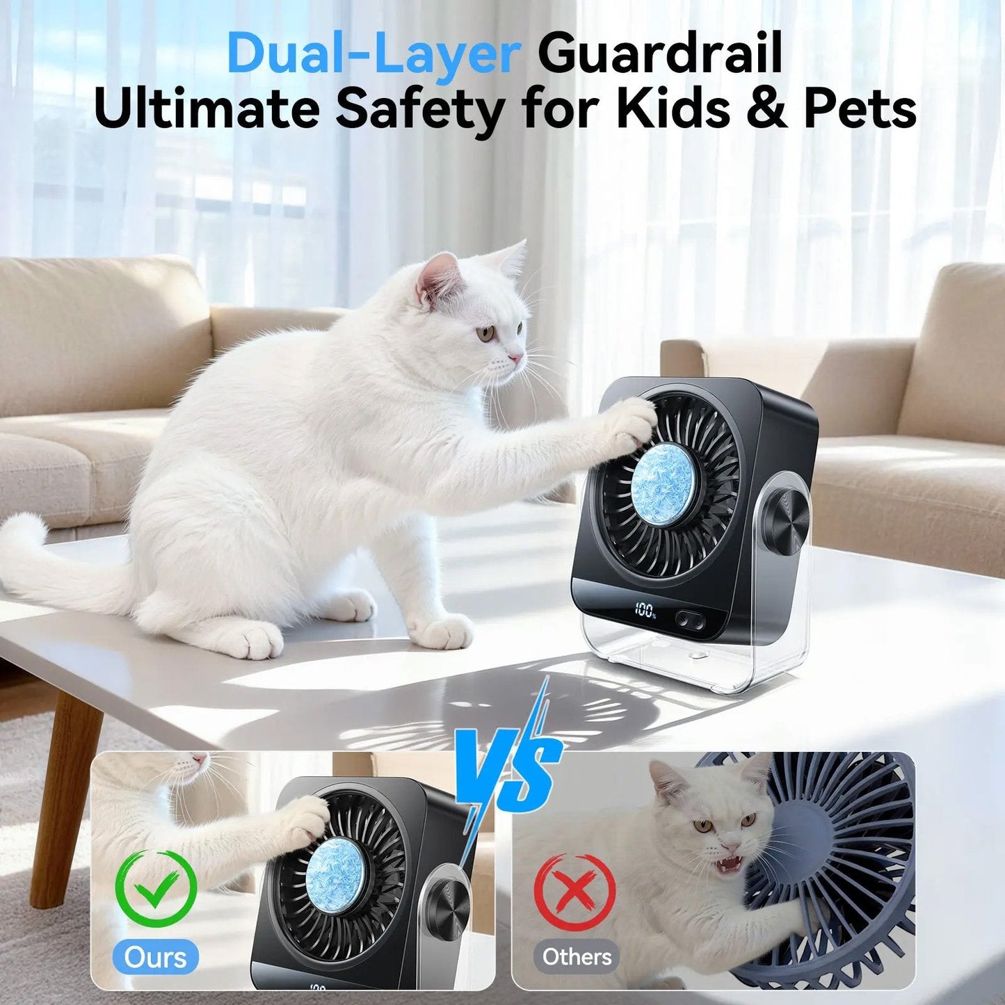 💨Desk Cooling Fan for Bedroom-199 Speed Turbo Airflow, Digital Display Quiet Table Fan
