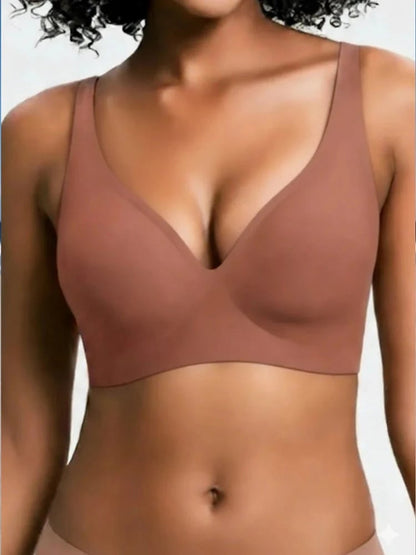 Pack of 3 Jelly Wireless Seamless Deep-V Push-Up Bra