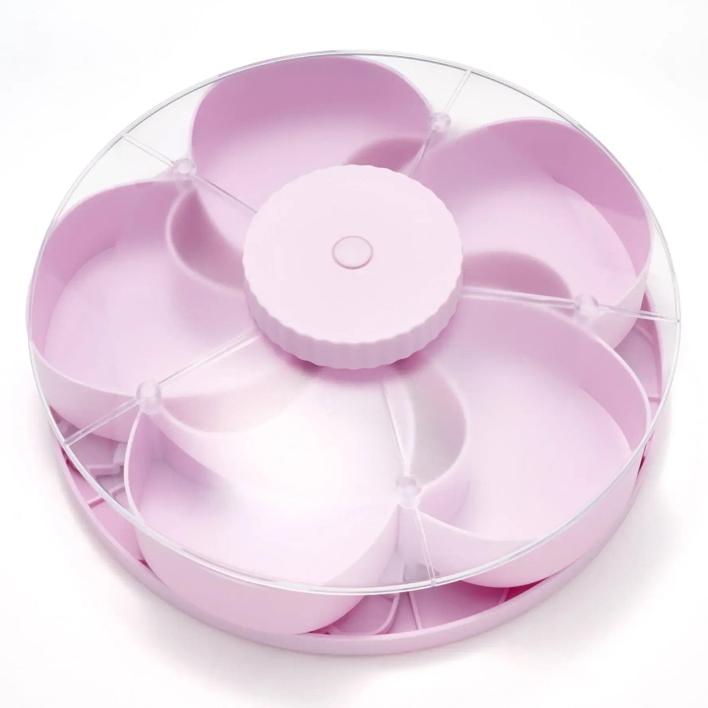 Hot Sale🍿✨ Divided Spin & Snack Serving Tray – 5-Compartment Rotating Party Platter