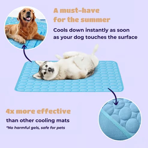 🧊Ice Silk Pet Cooling Mat, Washable Breathable Cooling Pad For Dogs Cats, Non-Slip Summer Heat Relief Bed For Indoor Travel