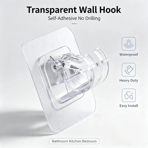 No Drilling Self-Stick Pole Support Clip