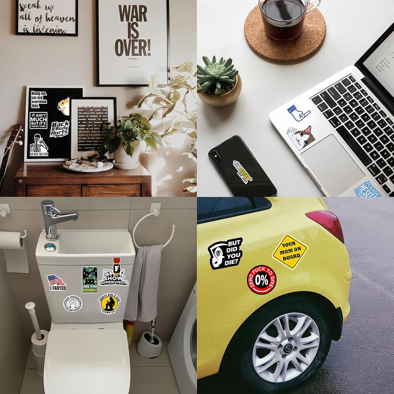 130PCS Funny Saying Sticker Pack ,Suitable for bumpers, safety helmets, water bottles, colleagues, computers