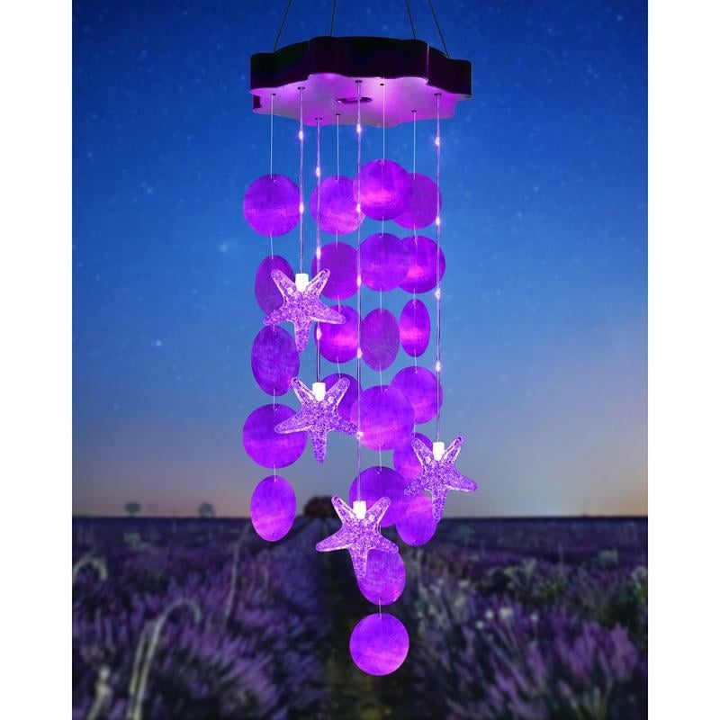 🎁49% OFF - 🌈 ✨ Solar-Powered Seashell Wind Chime Light