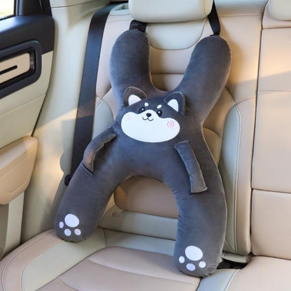🐷Kids Car Neck Pillow - Soft Plush Pig Design, Car Seat Attachment