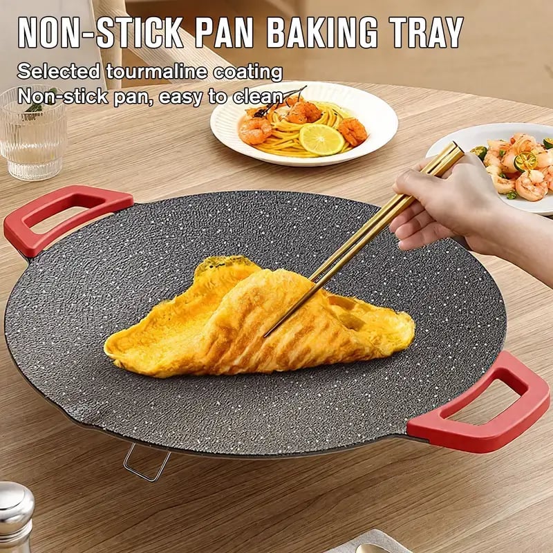 🔥Last Day 49% OFF-🔥 Portable Multifunctional Electric Grill Plate Marble Non-Stick Round Teppanyaki Griddle for Home Steak Seafood Barbecue🍖❄️