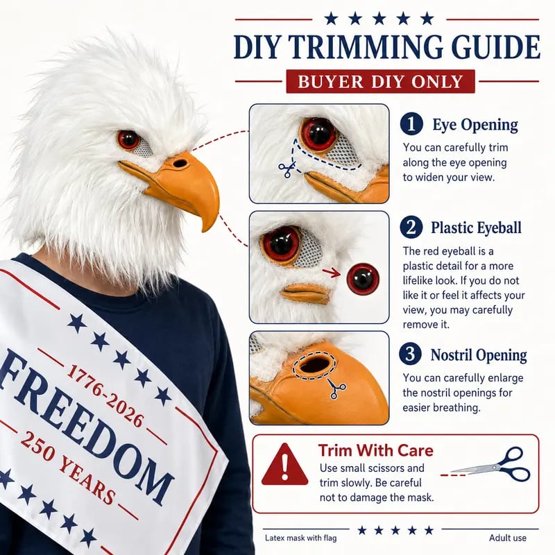 🔥Last Day 50% OFF - 🦅 Bald Eagle Latex Mask & Freedom Flag Set – Unleash Your Patriotic Spirit! 🇺🇸🎉