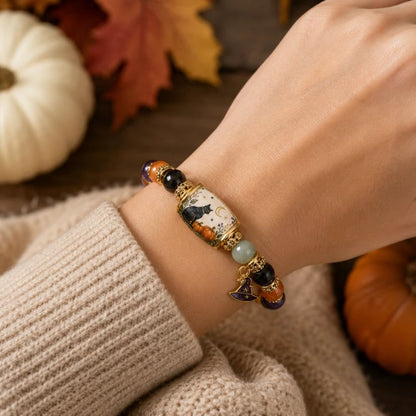 👻Limited Edition 2026 Halloween Black Cat Pumpkin Beaded Bracelet Gift Set🎁