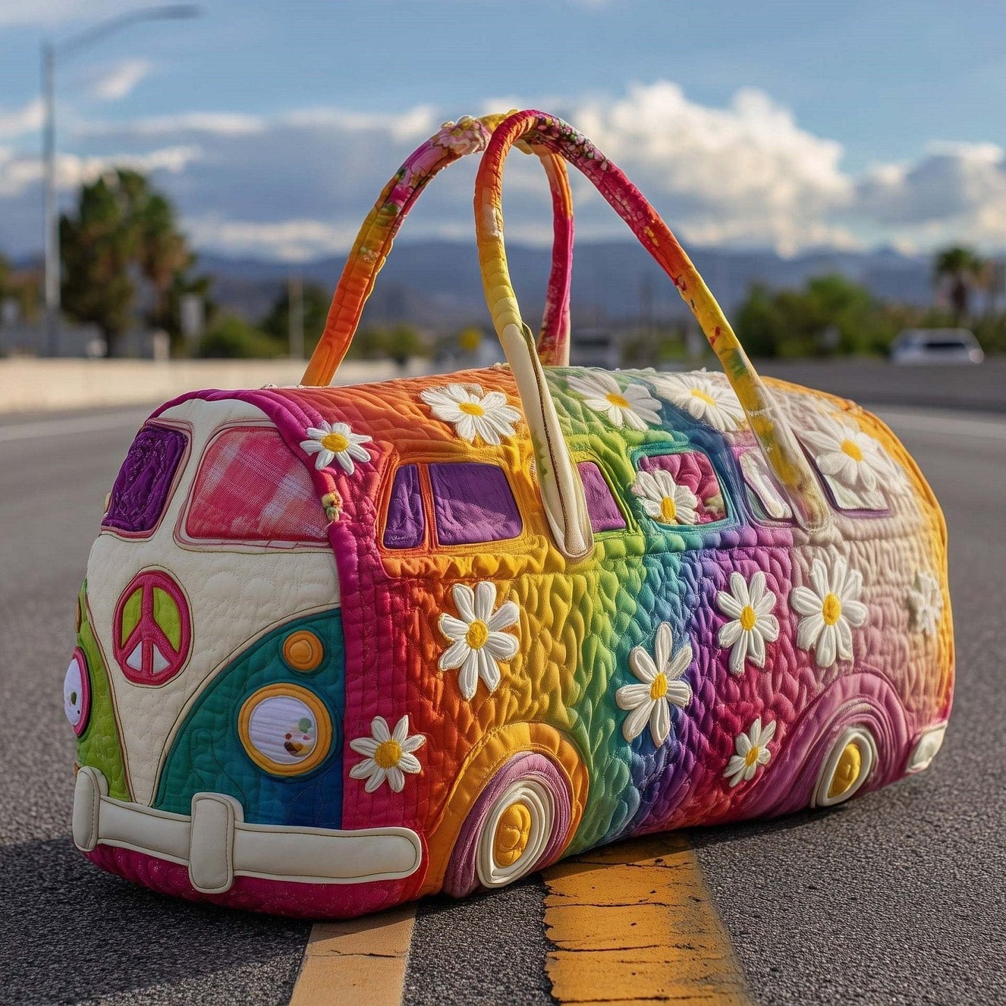 🔥Last Day 49% OFF -🚌👜Hippie Van Quilted Duffle Bag