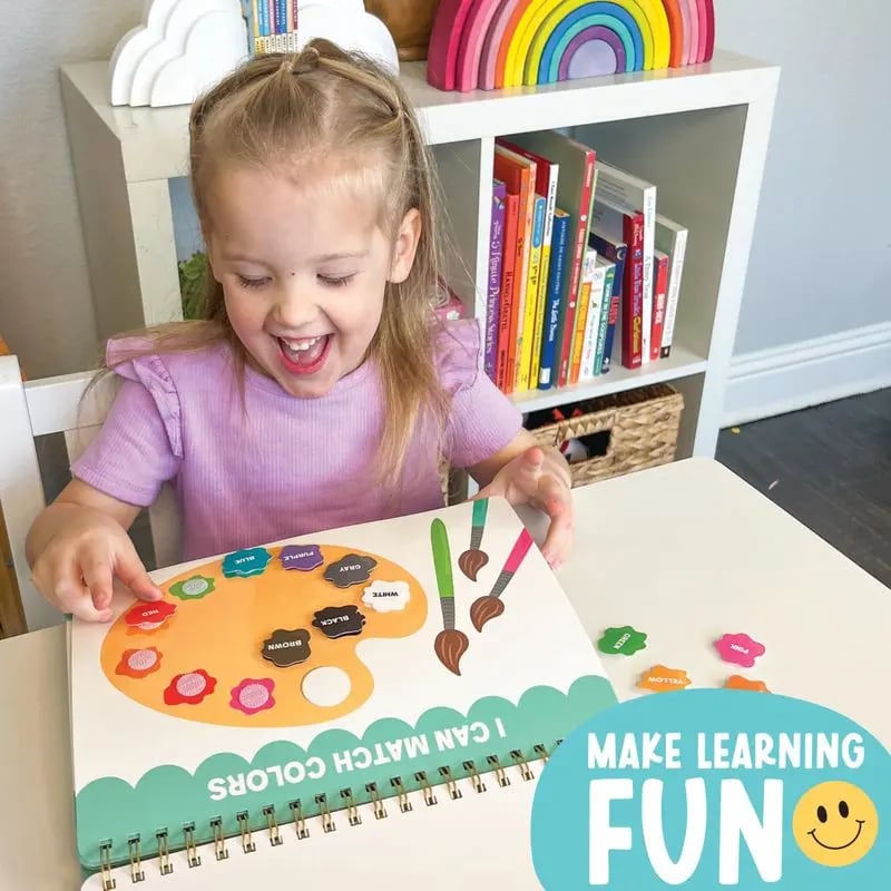 🎉"My First Busy Book" Montessori Interactive Quiet Book, Screen-Free Educational Travel Activity Book for Toddlers 3-8