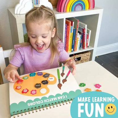🎉"My First Busy Book" Montessori Interactive Quiet Book, Screen-Free Educational Travel Activity Book for Toddlers 3-8