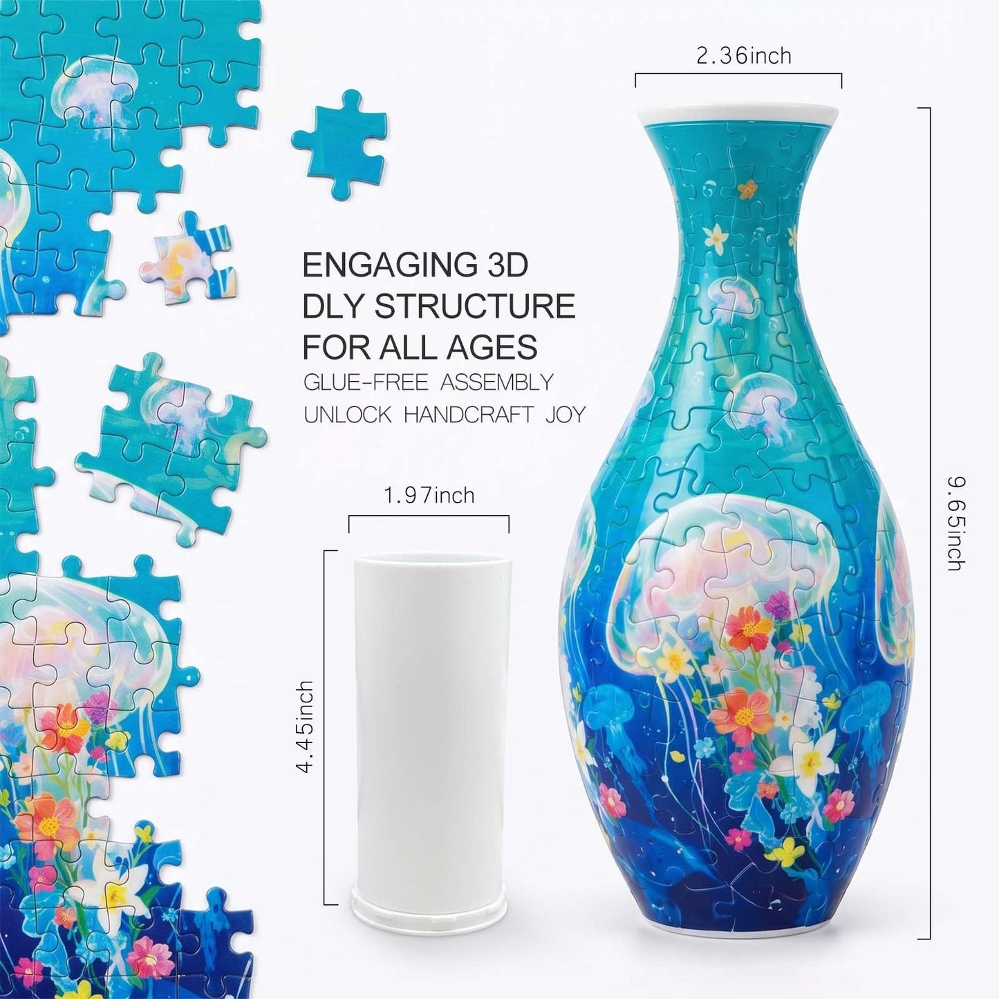 3D Puzzle Vase for Adults, Jigsaw Puzzle Vase for Flower