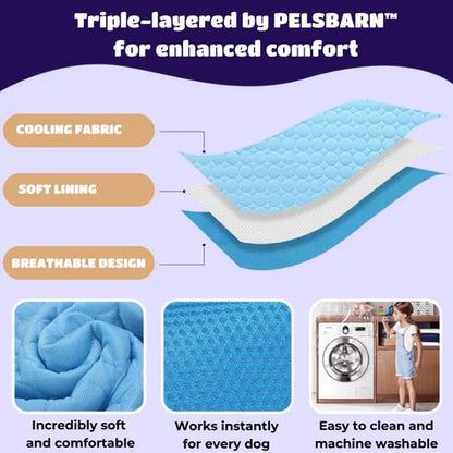 🧊Ice Silk Pet Cooling Mat, Washable Breathable Cooling Pad For Dogs Cats, Non-Slip Summer Heat Relief Bed For Indoor Travel