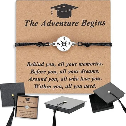 Graduation Compass Bracelet for Class of 2026 – Inspirational Gift for Her Him