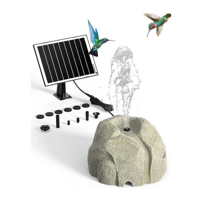 🐦⛲Realistic Granite Rock Solar Bird Bath Fountain - No-Cords Stone Decor