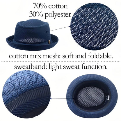 Unisex Breathable Mesh Pork Pie Hat