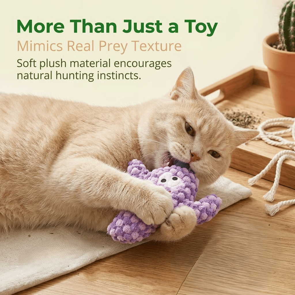 🎁Last Day Promotion 50% OFF🔥Handmade Soft Cactus Kitten Chew Toys with Natural Catnip