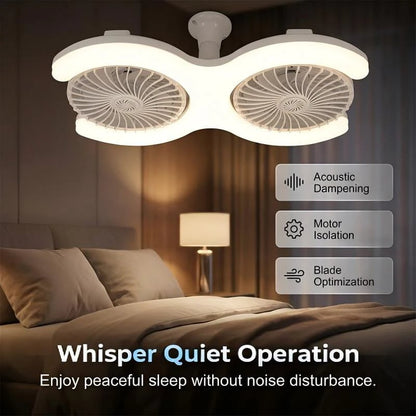 Dual-Head LED Ceiling Fan with Light