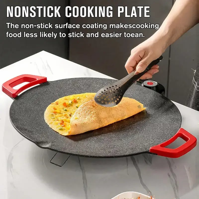 🔥Last Day 49% OFF-🔥 Portable Multifunctional Electric Grill Plate Marble Non-Stick Round Teppanyaki Griddle for Home Steak Seafood Barbecue🍖❄️